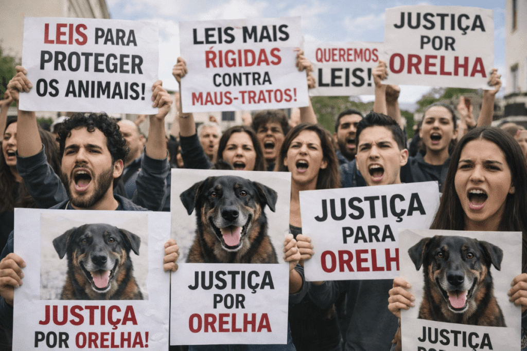 Protesto pela proteção animal e contra maus-tratos aos animais